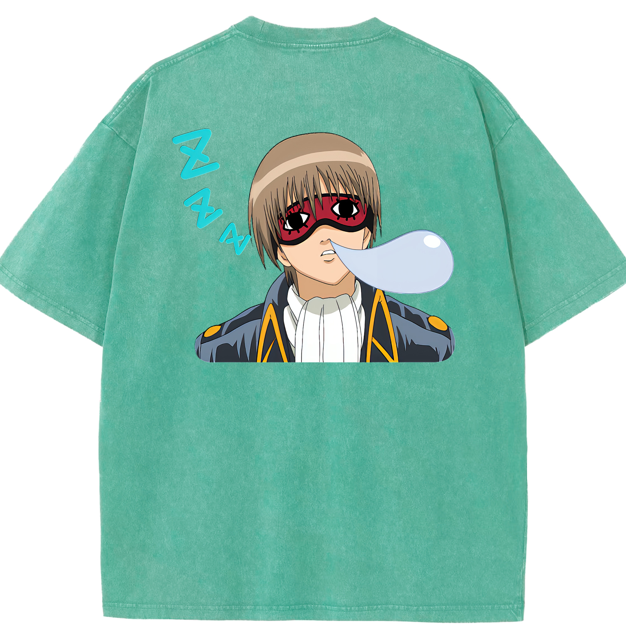 （画像用） ぎんたま 坂田銀時（さかたぎんとき） 神楽 志村新八（しむら しんぱち） GINTAMA Sakata Gintoki Kagura Shimura Shinpachi 綿100% ヴィンテージ風 半袖Tシャツ（背面プリント）